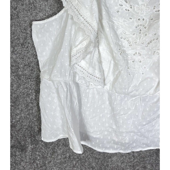 Old Navy Cap Sleeve Embroidered Lace Square Neck Top Womens Size 4X White NWT - Picture 11 of 16